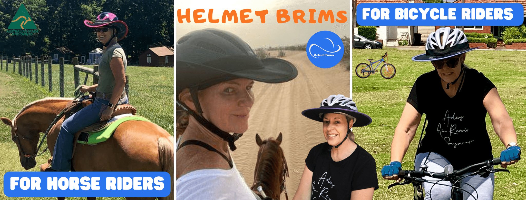 SunSafe Helmet Brims Equestrian and Bicycles