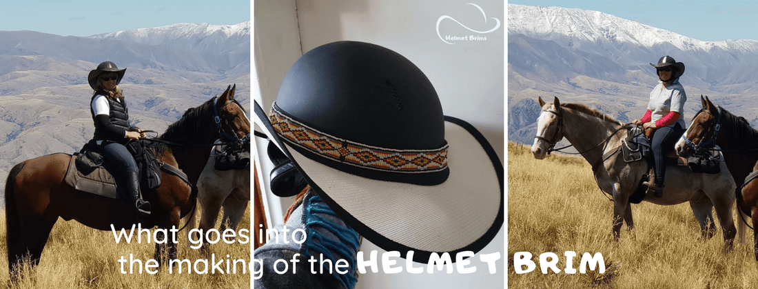 helmet brims making of handmade Australian horse riding sun-safe protection