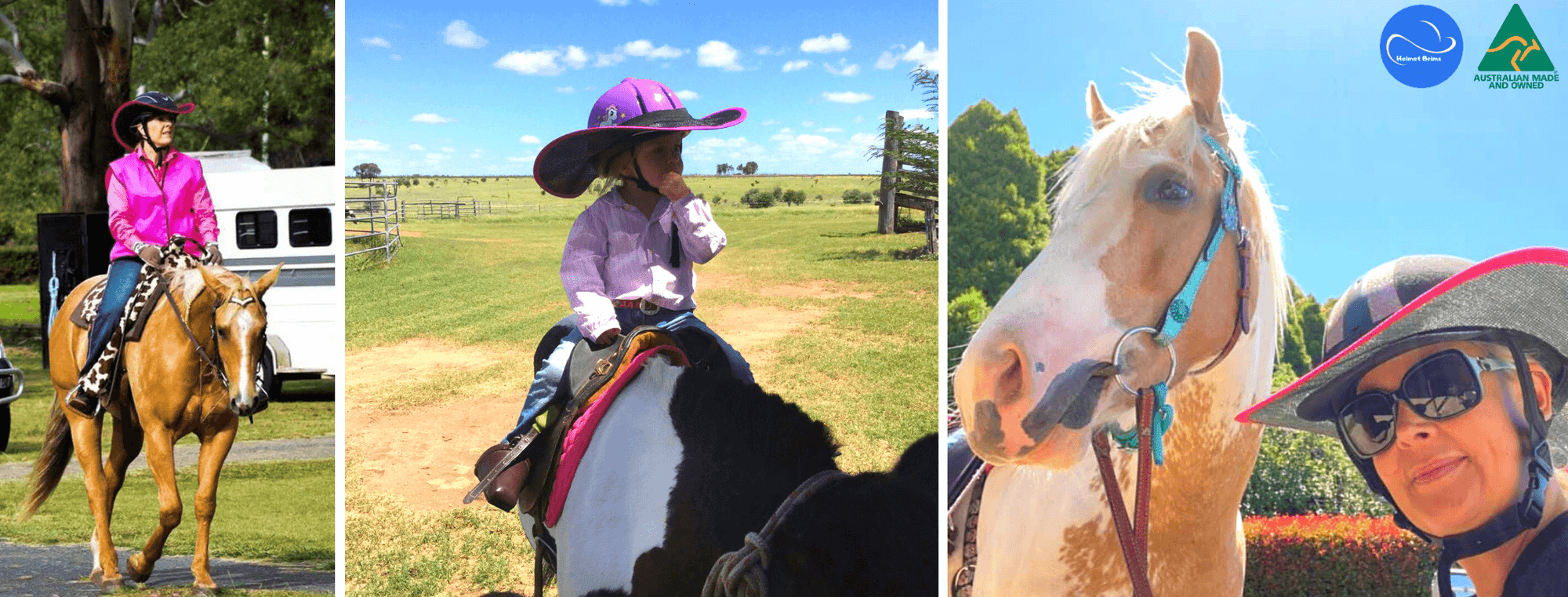 Helmet Brims Australian Made Horse Riding Sun Shade Worldwide